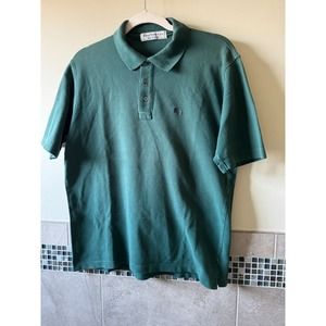 Burberry's Forst Green 100% Cotton Polo Shirt Size Small Made in England